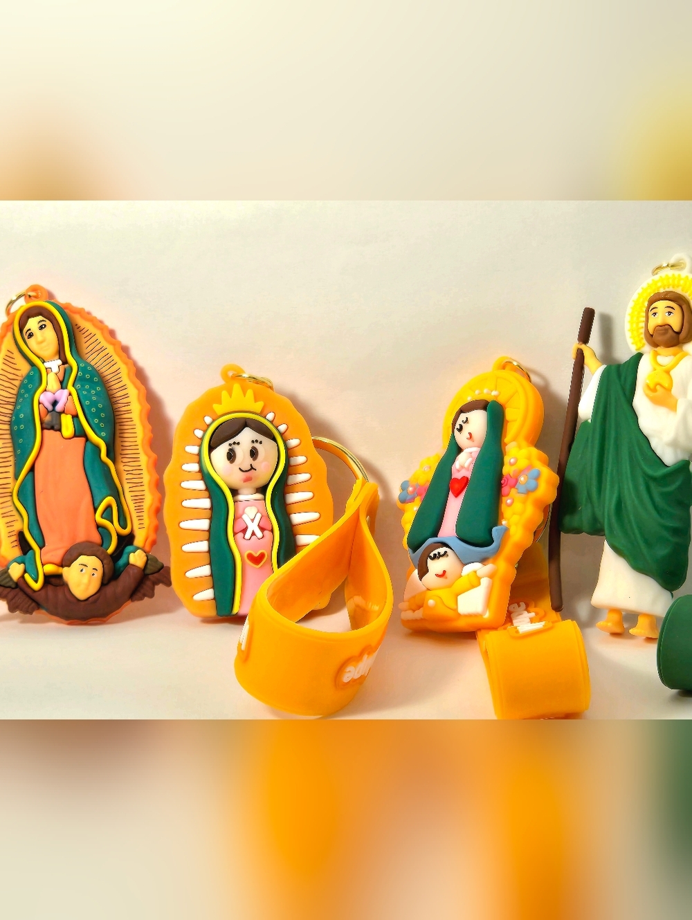 Religious Virgin Mary & Saint Silicone Charm Keychains